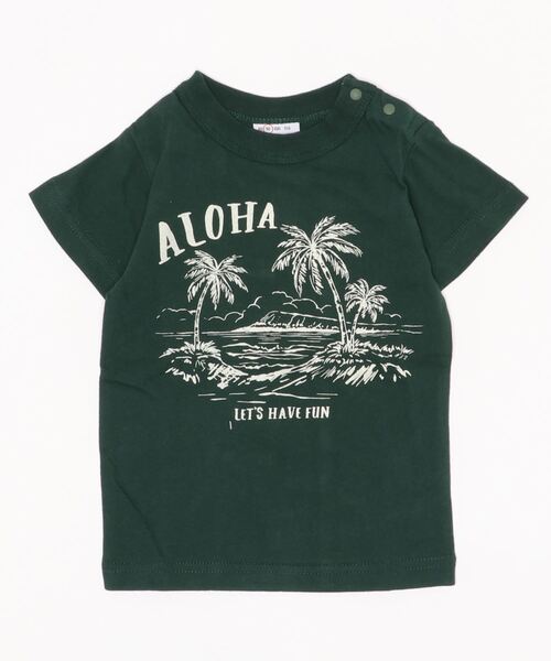 OFFICIAL TEAM(オフィシャルチーム)の「ALOHA T-SHIRT(Tシャツ/カットソー・キッズ・ホワイト/ネイビー/グリーン・90/100/110/120/130/140)」の3枚目の写真