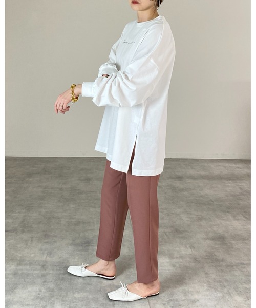 She's Closet(シーズクローゼット)の「バックフォトロングTシャツ(Tシャツ/カットソー・レディース・オフホワイト/オリーブ/スミクロ・FREE)」の8枚目の写真