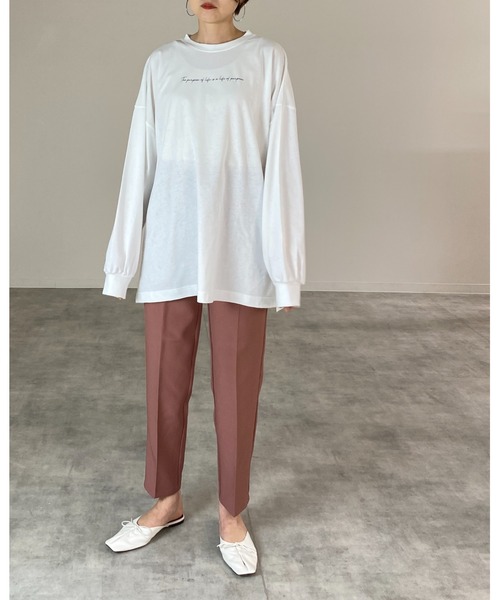 She's Closet(シーズクローゼット)の「バックフォトロングTシャツ(Tシャツ/カットソー・レディース・オフホワイト/オリーブ/スミクロ・FREE)」の10枚目の写真