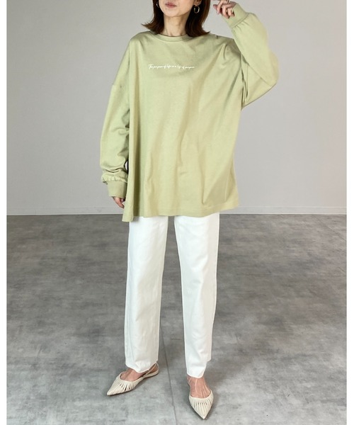 She's Closet(シーズクローゼット)の「バックフォトロングTシャツ(Tシャツ/カットソー・レディース・オフホワイト/オリーブ/スミクロ・FREE)」の15枚目の写真