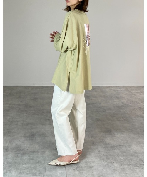 She's Closet(シーズクローゼット)の「バックフォトロングTシャツ(Tシャツ/カットソー・レディース・オフホワイト/オリーブ/スミクロ・FREE)」の17枚目の写真