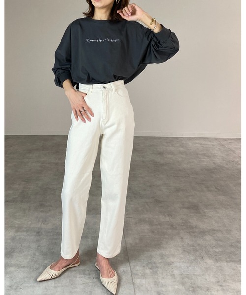 She's Closet(シーズクローゼット)の「バックフォトロングTシャツ(Tシャツ/カットソー・レディース・オフホワイト/オリーブ/スミクロ・FREE)」の22枚目の写真