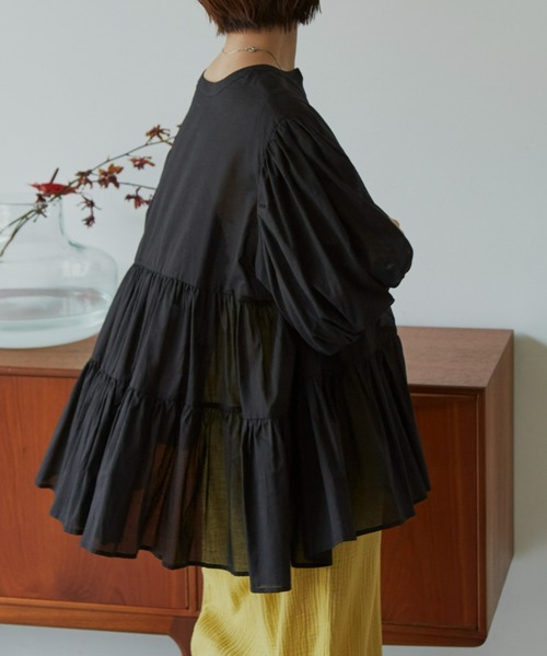 Auntie Rosa Holiday(アンティローザホリデー)の「ノーカラーシアーコットンブラウス(シャツ/ブラウス・レディース・ホワイト/ブラック/ネイビー/カーキ/モカ・FREE)」の20枚目の写真