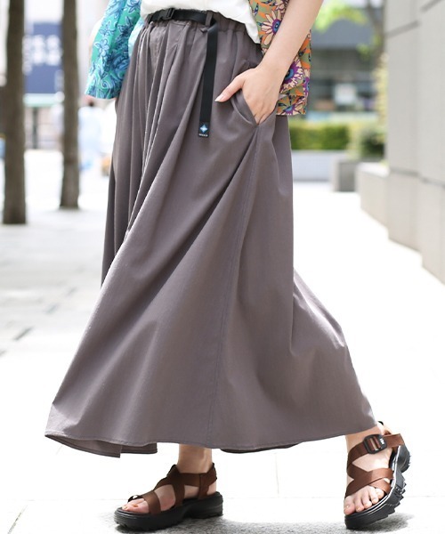 チチカカ（チチカカ）の「アジャストベルトタックフレアースカート（スカート・レディース・チャコールグレー/グリーン/マスタード・FREE）」の2枚目の写真
