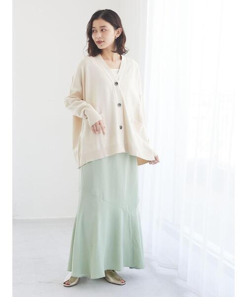 Green　Parks（グリーンパークス）の「ワッシャーマーメイドスカート＊（スカート・レディース・グレー/ライトグリーン/アイボリー・FREE）」の6枚目の写真