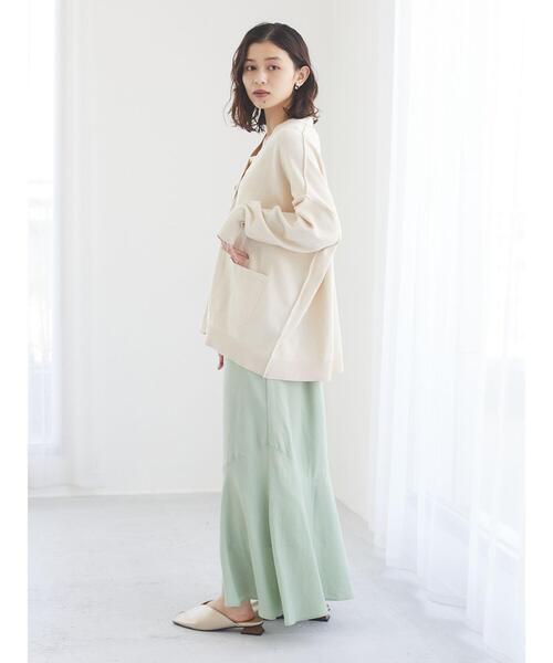 Green　Parks（グリーンパークス）の「ワッシャーマーメイドスカート＊（スカート・レディース・グレー/ライトグリーン/アイボリー・FREE）」の8枚目の写真