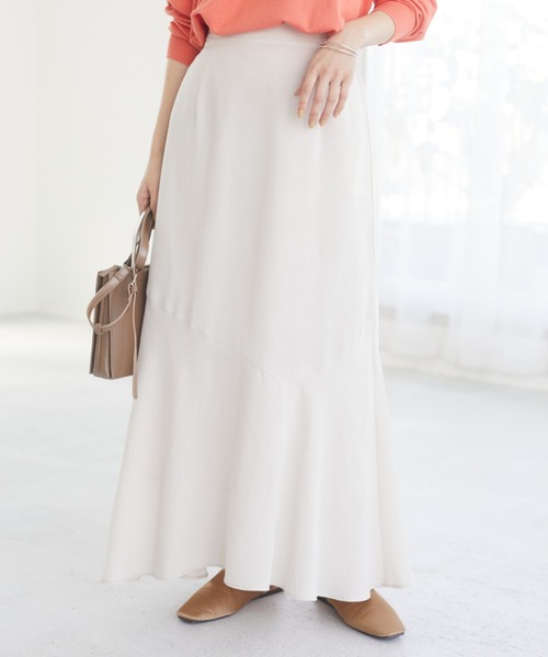 Green　Parks（グリーンパークス）の「ワッシャーマーメイドスカート＊（スカート・レディース・グレー/ライトグリーン/アイボリー・FREE）」の2枚目の写真