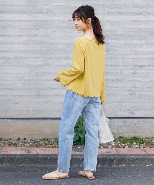 Crisp yours（クリスプユアーズ）の「【WEB限定】スクエアメロウTシャツ（Tシャツ/カットソー・レディース・テラコッタ/イエロー/ベージュ・FREE）」の15枚目の写真