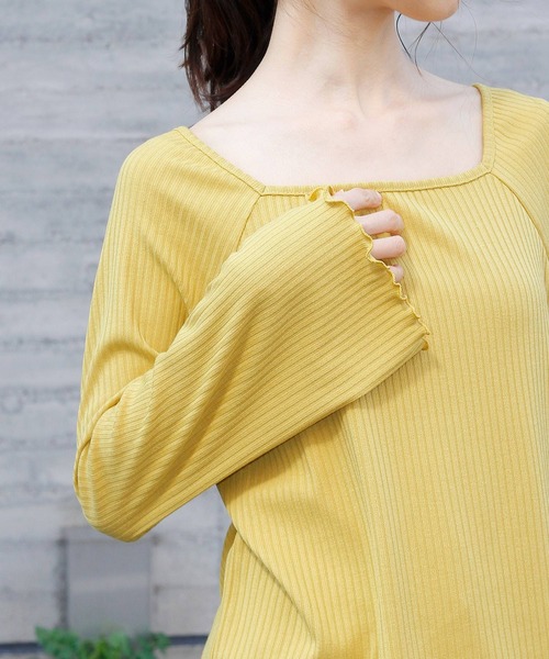 Crisp yours（クリスプユアーズ）の「【WEB限定】スクエアメロウTシャツ（Tシャツ/カットソー・レディース・テラコッタ/イエロー/ベージュ・FREE）」の18枚目の写真