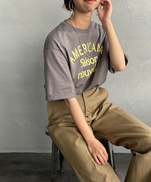 AMERICANA | [Americana×JEANS FACTORY/アメリカーナ×ジーンズファクトリー] 別注 アーチロゴプリント ショート丈Tシャツ(Tシャツ/カットソー)