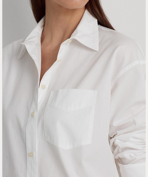 LAUREN RALPH LAUREN（ローレン ラルフ ローレン）の「コットン ブロードクロス シャツ（シャツ/ブラウス・レディース・ホワイト・MEDIUM/SMALL/X-SMALL/XX-SMALL）」の4枚目の写真