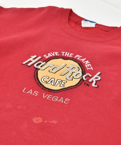 VINTAGE(ヴィンテージ)の「【ヴィンテージ古着】Hard Rock CAFE/ハードロックカフェ ロゴ刺繍 クルーネックスウェット USA製(スウェット・メンズ・レッド・X-LARGE)」の4枚目の写真