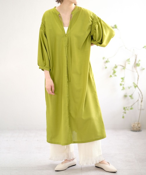 ＡＮＤＪ（アンドジェイ）の「2wayスプラジョーゼットギャザーワンピース（ワンピース・レディース・グリーン/オレンジ/ベージュ系その他/ブラック・M）」の19枚目の写真