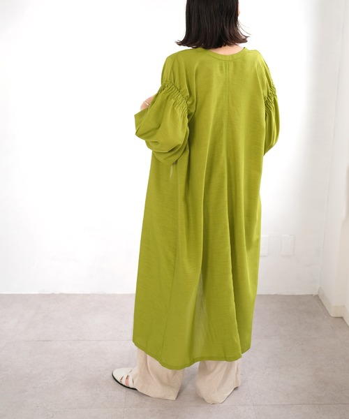 ＡＮＤＪ（アンドジェイ）の「2wayスプラジョーゼットギャザーワンピース（ワンピース・レディース・グリーン/オレンジ/ベージュ系その他/ブラック・M）」の11枚目の写真