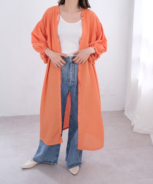 ＡＮＤＪ（アンドジェイ）の「2wayスプラジョーゼットギャザーワンピース（ワンピース・レディース・グリーン/オレンジ/ベージュ系その他/ブラック・M）」の15枚目の写真