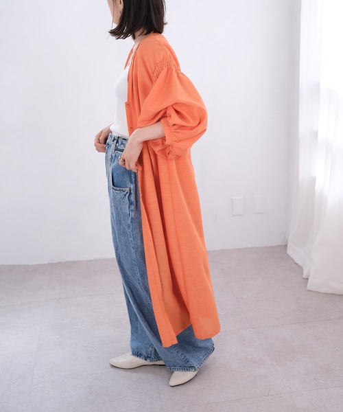 ＡＮＤＪ（アンドジェイ）の「2wayスプラジョーゼットギャザーワンピース（ワンピース・レディース・グリーン/オレンジ/ベージュ系その他/ブラック・M）」の5枚目の写真