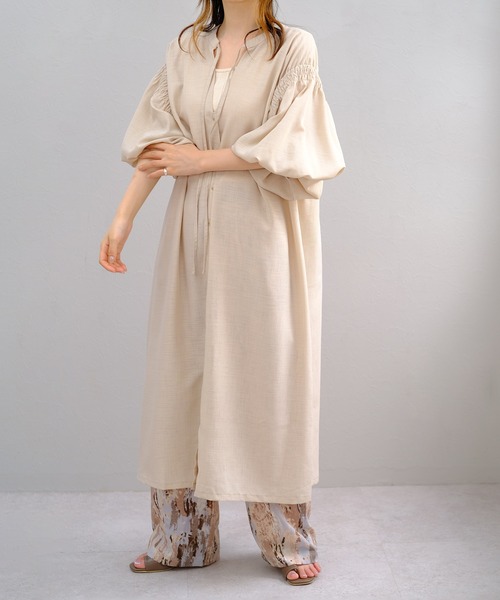 ＡＮＤＪ（アンドジェイ）の「2wayスプラジョーゼットギャザーワンピース（ワンピース・レディース・グリーン/オレンジ/ベージュ系その他/ブラック・M）」の14枚目の写真