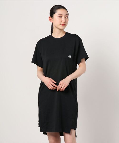 新品XL Adidas 半袖ワンピース レディース ブラック KB6409 新品XL Adidas 半袖ワンピース レディース ブラック KB6409