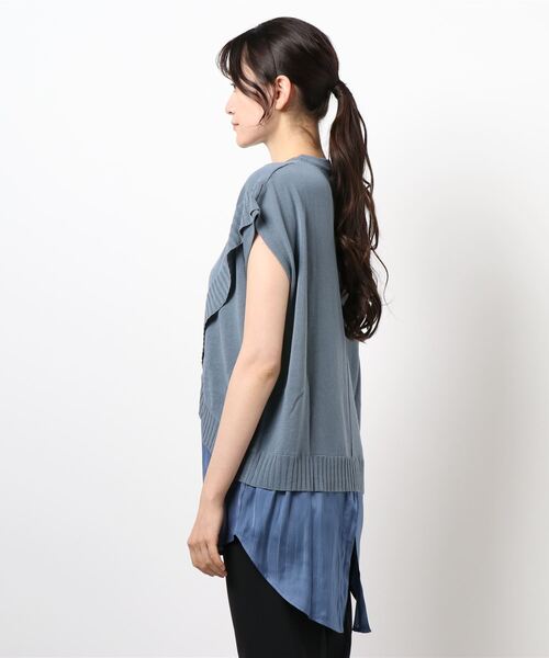 ライチ（ライチ）の「vingtrois/982-97075（ニット/セーター・レディース・オフホワイト/ブルー・FREE）」の5枚目の写真