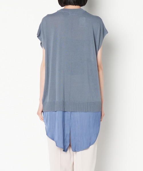 ライチ（ライチ）の「vingtrois/982-97075（ニット/セーター・レディース・オフホワイト/ブルー・FREE）」の9枚目の写真