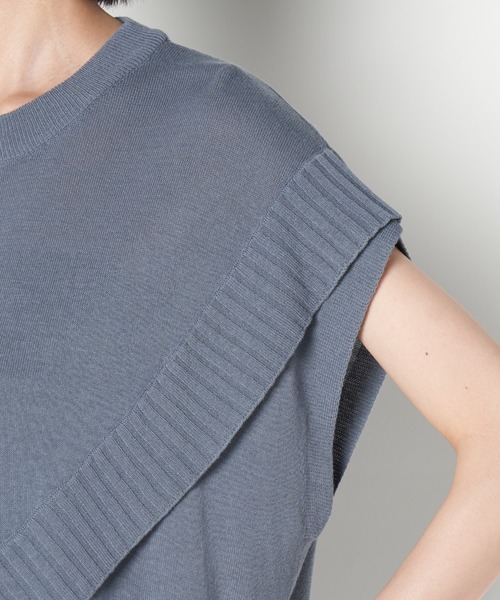 ライチ（ライチ）の「vingtrois/982-97075（ニット/セーター・レディース・オフホワイト/ブルー・FREE）」の8枚目の写真