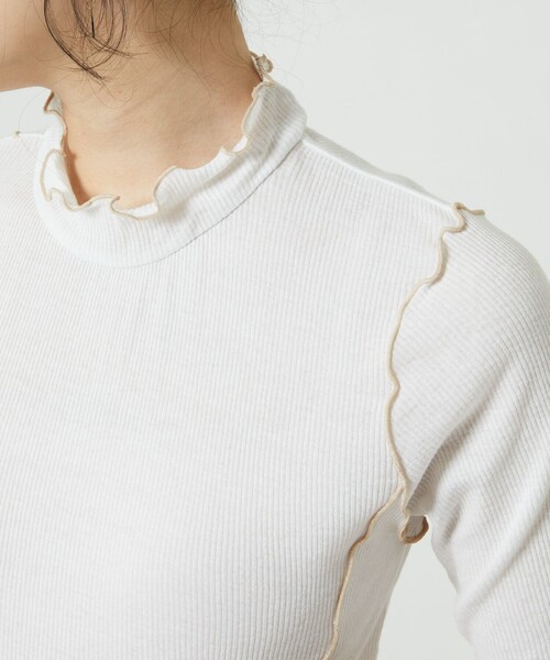 FREAK'S STORE（フリークスストア）の「シアーメロー5分袖Tシャツ（Tシャツ/カットソー・レディース・ホワイト/ブルーグリーン/ブラック・ﾌﾘ-）」の9枚目の写真