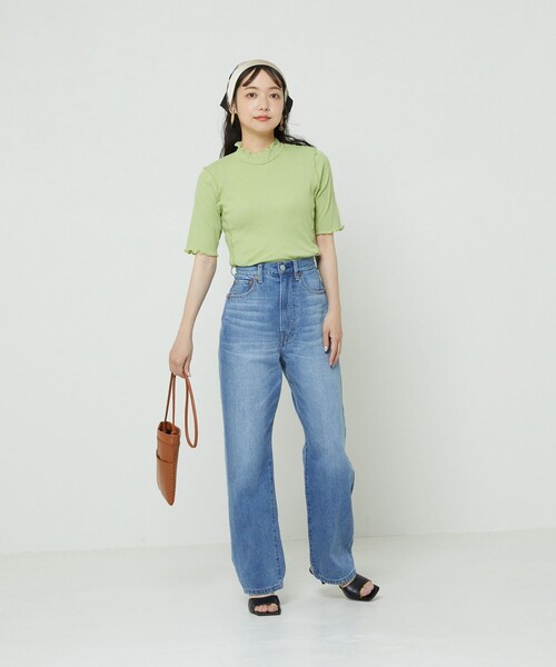 FREAK'S STORE（フリークスストア）の「シアーメロー5分袖Tシャツ（Tシャツ/カットソー・レディース・ホワイト/ブルーグリーン/ブラック・ﾌﾘ-）」の20枚目の写真