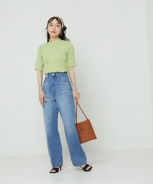 FREAK'S STORE（フリークスストア）の「シアーメロー5分袖Tシャツ（Tシャツ/カットソー・レディース・ホワイト/ブルーグリーン/ブラック・ﾌﾘ-）」の22枚目の写真