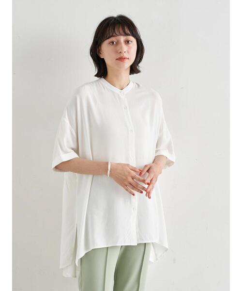 earth music&ecology（アースミュージックアンドエコロジー）の「バックティアードチュニック(半袖) ＊（シャツ/ブラウス・レディース・ブラック/オフホワイト/サックスブルー/ラベンダー・FREE）」の13枚目の写真