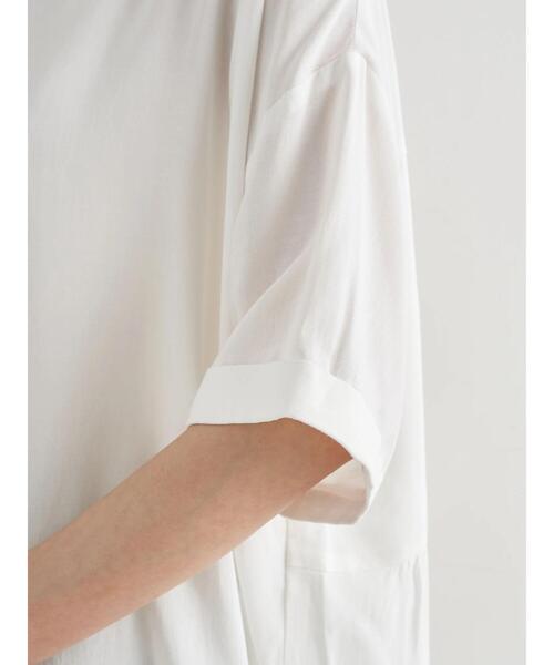 earth music&ecology（アースミュージックアンドエコロジー）の「バックティアードチュニック(半袖) ＊（シャツ/ブラウス・レディース・ブラック/オフホワイト/サックスブルー/ラベンダー・FREE）」の16枚目の写真