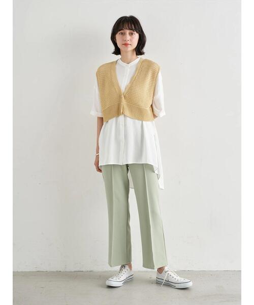 earth music&ecology（アースミュージックアンドエコロジー）の「バックティアードチュニック(半袖) ＊（シャツ/ブラウス・レディース・ブラック/オフホワイト/サックスブルー/ラベンダー・FREE）」の21枚目の写真