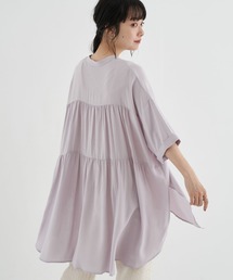 earth music&ecology | バックティアードチュニック(半袖) ＊(シャツ/ブラウス)