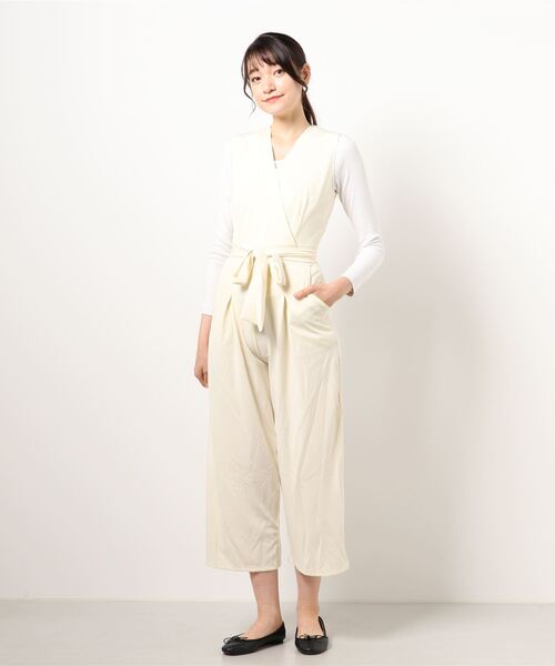 おしゃれスタ(オシャレスタ)の「おしゃれスタ ゆったりシンプル。 ワイドレッグパンツスーツ(つなぎ/オールインワン・レディース・ブラック/ブルー/ホワイト/ピンク/マスタード・L/S/XL/M)」の8枚目の写真