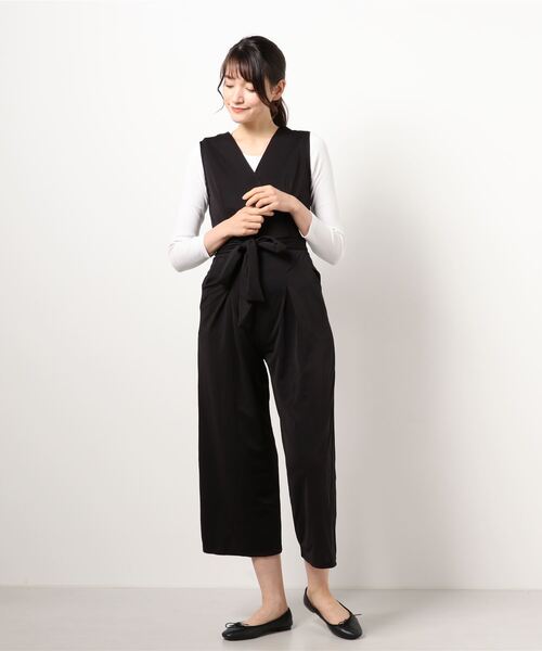 おしゃれスタ(オシャレスタ)の「おしゃれスタ ゆったりシンプル。 ワイドレッグパンツスーツ(つなぎ/オールインワン・レディース・ブラック/ブルー/ホワイト/ピンク/マスタード・L/S/XL/M)」の11枚目の写真