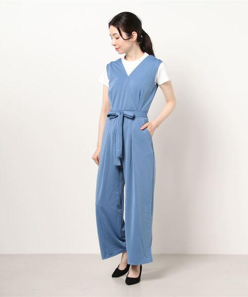 おしゃれスタ(オシャレスタ)の「おしゃれスタ ゆったりシンプル。 ワイドレッグパンツスーツ(つなぎ/オールインワン・レディース・ブラック/ブルー/ホワイト/ピンク/マスタード・L/S/XL/M)」の13枚目の写真