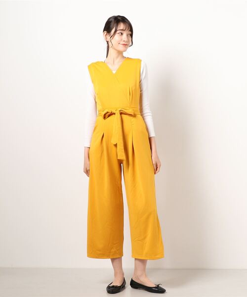 おしゃれスタ(オシャレスタ)の「おしゃれスタ ゆったりシンプル。 ワイドレッグパンツスーツ(つなぎ/オールインワン・レディース・ブラック/ブルー/ホワイト/ピンク/マスタード・L/S/XL/M)」の18枚目の写真