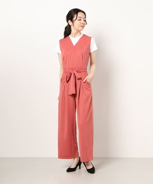 おしゃれスタ(オシャレスタ)の「おしゃれスタ ゆったりシンプル。 ワイドレッグパンツスーツ(つなぎ/オールインワン・レディース・ブラック/ブルー/ホワイト/ピンク/マスタード・L/S/XL/M)」の6枚目の写真