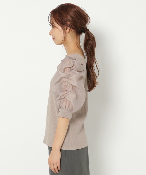 mysty woman（ミスティウーマン）の「シアーパワショル2WAYプルオーバー 950567（Tシャツ/カットソー・レディース・ブラック/ベージュ/アイボリー・FREE）」の10枚目の写真