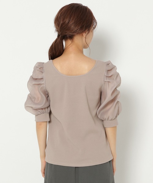 mysty woman（ミスティウーマン）の「シアーパワショル2WAYプルオーバー 950567（Tシャツ/カットソー・レディース・ブラック/ベージュ/アイボリー・FREE）」の11枚目の写真