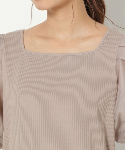 mysty woman（ミスティウーマン）の「シアーパワショル2WAYプルオーバー 950567（Tシャツ/カットソー・レディース・ブラック/ベージュ/アイボリー・FREE）」の12枚目の写真