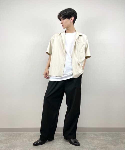 ASTRAL(アストラル)の「【ASTRAL】half sleeve leather shirt jacket(シャツ/ブラウス・メンズ・ブラック/ベージュ・ONE SIZE)」の11枚目の写真