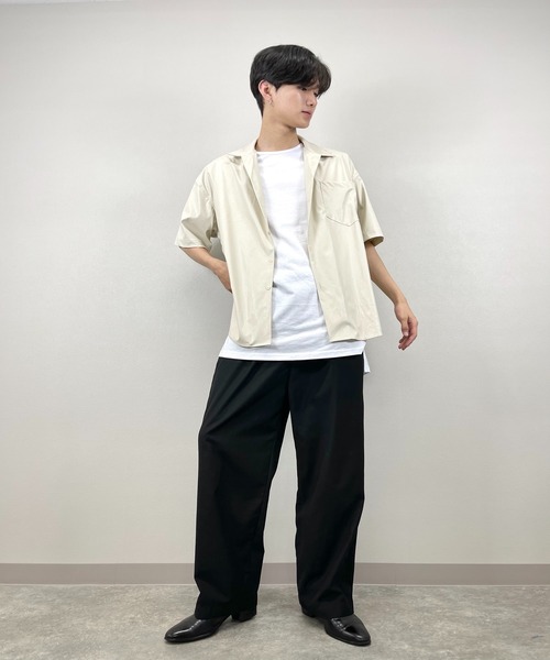 ASTRAL(アストラル)の「【ASTRAL】half sleeve leather shirt jacket(シャツ/ブラウス・メンズ・ブラック/ベージュ・ONE SIZE)」の12枚目の写真