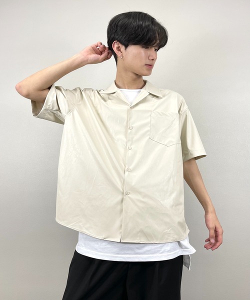 ASTRAL(アストラル)の「【ASTRAL】half sleeve leather shirt jacket(シャツ/ブラウス・メンズ・ブラック/ベージュ・ONE SIZE)」の17枚目の写真