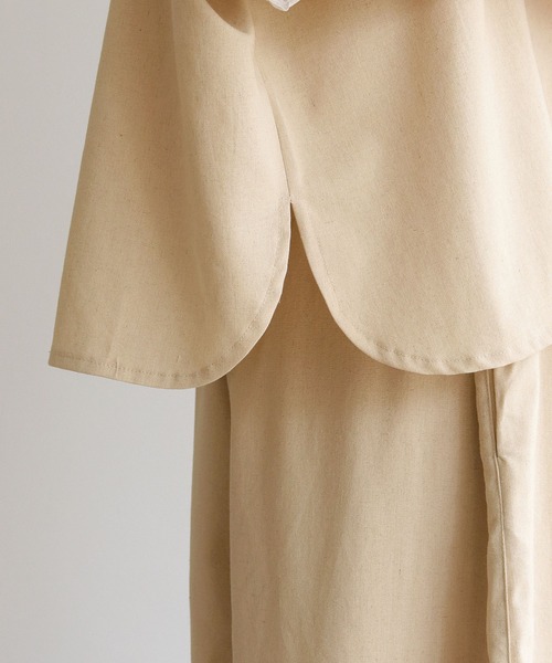 vingtrois(バントロア)の「【Vingtrois】リネンブレンドデザインポンチョシャツ(シャツ/ブラウス・レディース・ネイビー/ライトベージュ/ライトグレー・M)」の8枚目の写真