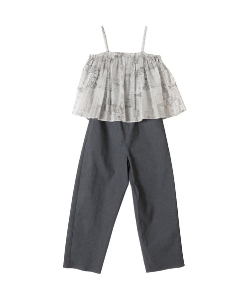 セール フリルレースパネルプリントキャミロンパース サロペット オーバーオール Titilate Titilate Valet ティティレートヴァレット のファッション