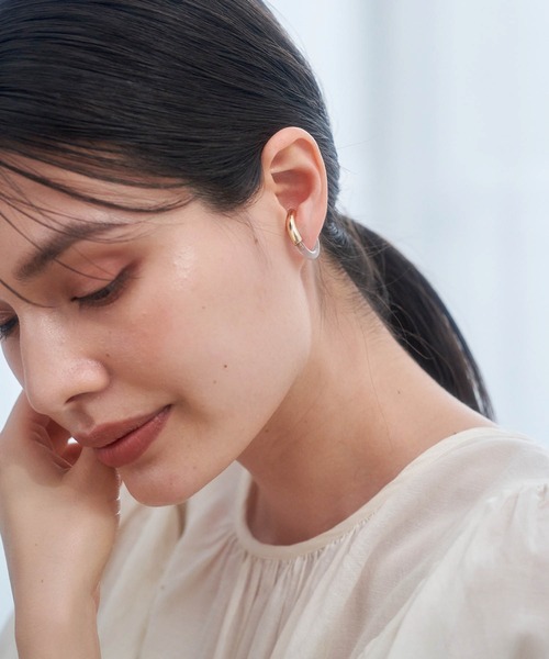 ROPE' PICNIC（ロペピクニック）の「マーブルメタルコンビビッグイヤカフス（イヤリング・レディース・オフホワイト/グレー系その他・FREE）」の10枚目の写真