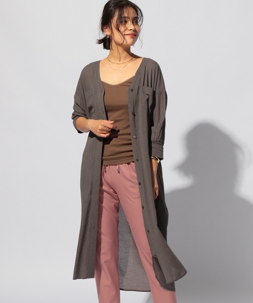 BAYFLOW(ベイフロー)の「シアーシャツワンピース2(ワンピース・レディース・ブラック/ベージュ/ブラウン/ライトグリーン・FREE)」の3枚目の写真