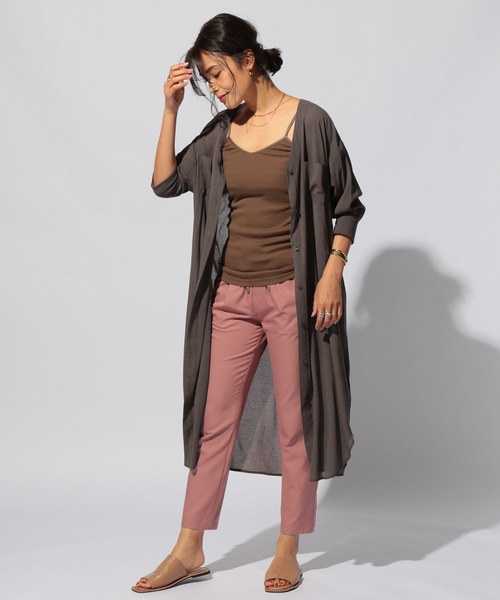 BAYFLOW(ベイフロー)の「シアーシャツワンピース2(ワンピース・レディース・ブラック/ベージュ/ブラウン/ライトグリーン・FREE)」の7枚目の写真