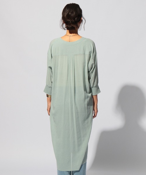 BAYFLOW(ベイフロー)の「シアーシャツワンピース2(ワンピース・レディース・ブラック/ベージュ/ブラウン/ライトグリーン・FREE)」の13枚目の写真