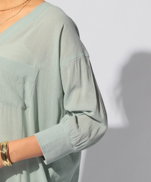 BAYFLOW(ベイフロー)の「シアーシャツワンピース2(ワンピース・レディース・ブラック/ベージュ/ブラウン/ライトグリーン・FREE)」の15枚目の写真